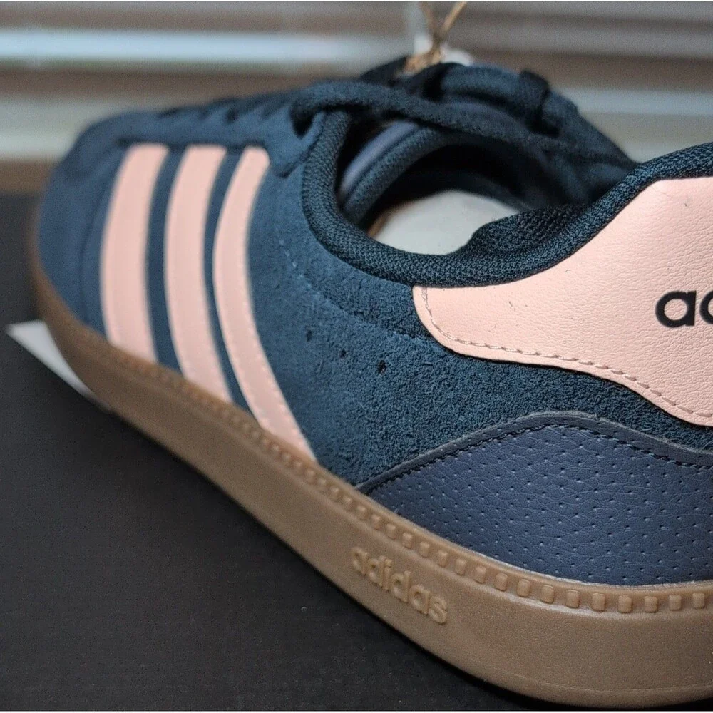 adidas Breaknet Sleek Navy Pink Brown IH1380 Suede Leather Sneakers Women's 7